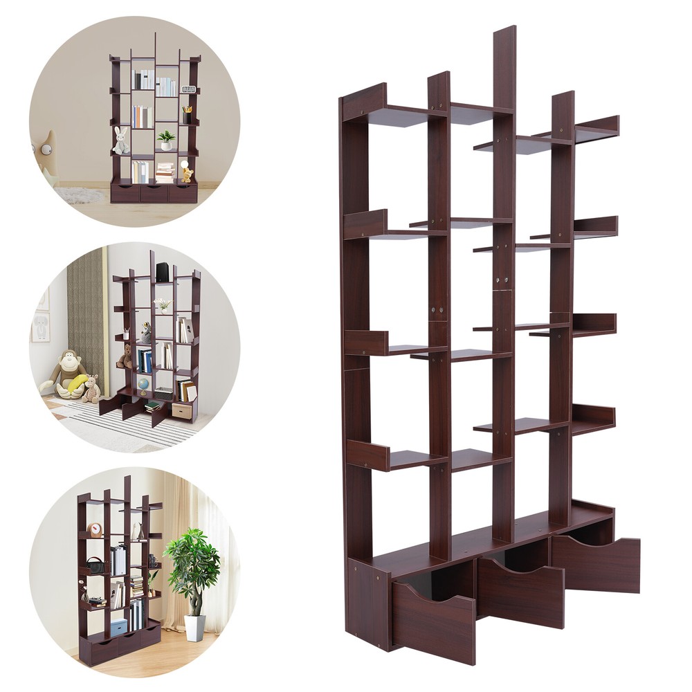 5-Tier Tall Book Organizer Display Stand for Multiple Shelves