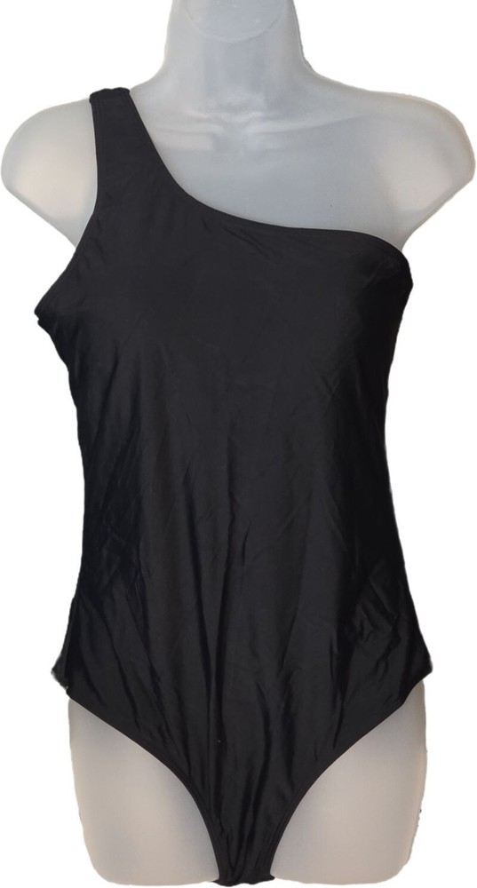 Sporelike One-Shoulder One Piece Black Swimsuit XL Lined Removable Padding