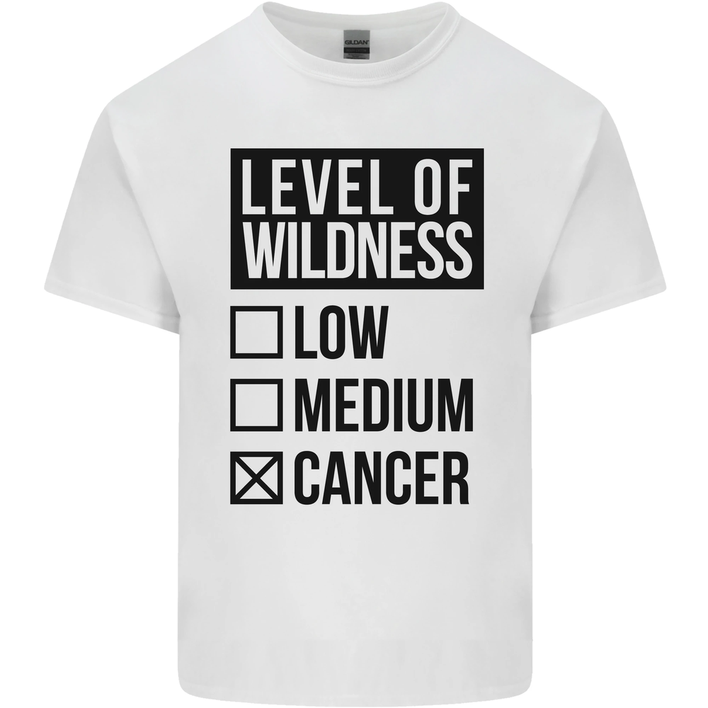 Levels of Wildness Cancer Mens Cotton T-Shirt Tee Top