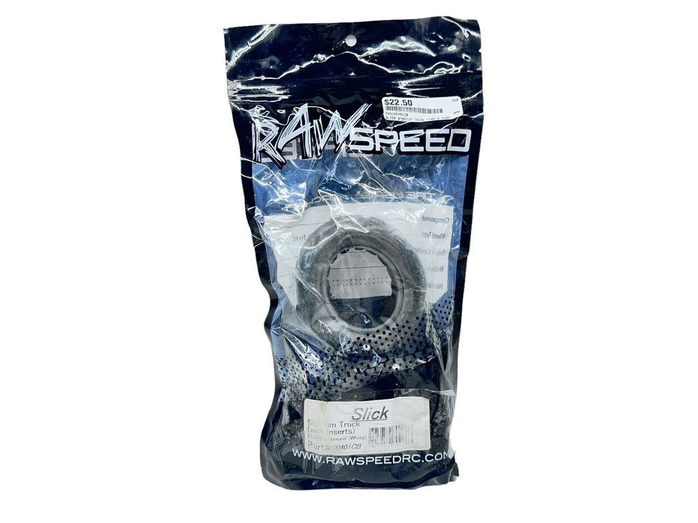 Raw Speed Slick Stadium Truck Tires with Inserts 100401CB #12708