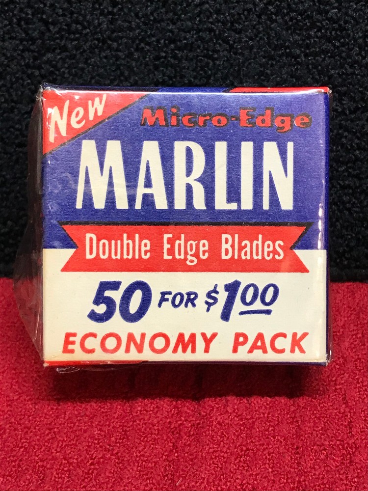 NOS Sealed Box of 50 Marlin Double Edge Blades