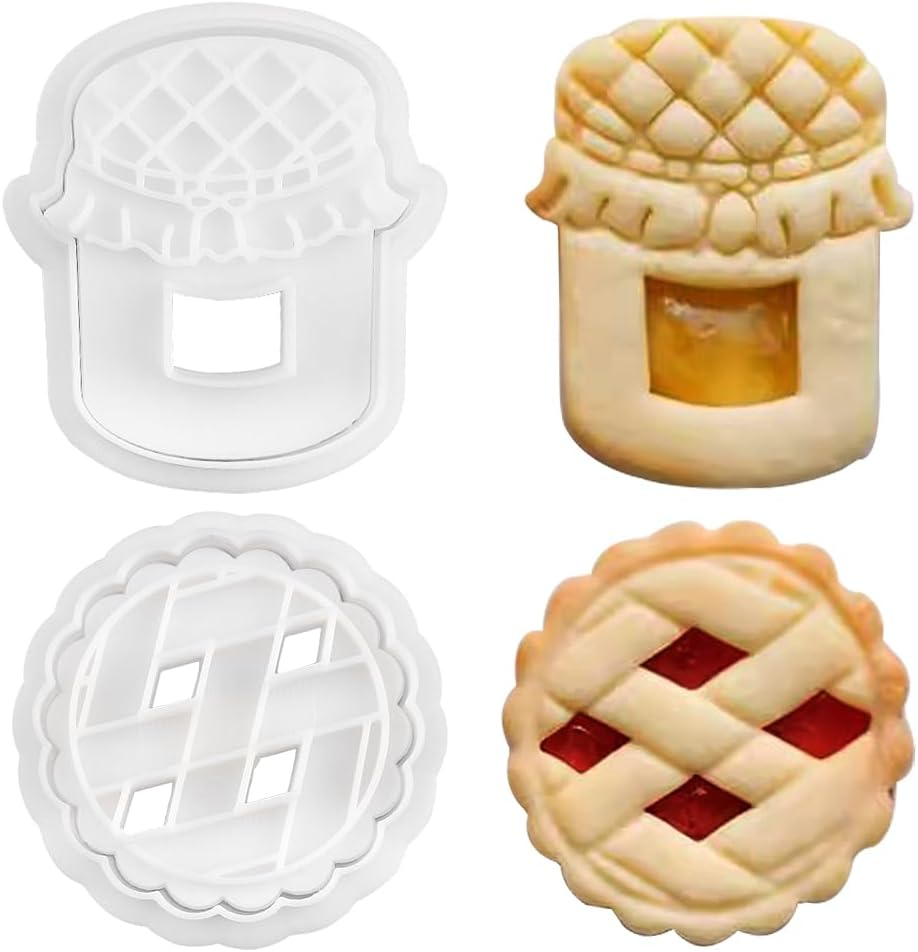 3D Jam Sandwich Cookie Cutter Set Small Cookie Cutters for Kids Jam Biscuit Cutt