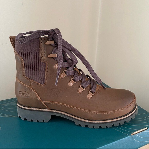 NEW Chaco Fields Lace Up Waterproof Boot in Maple Brown Women's Size 9 Gorpcore