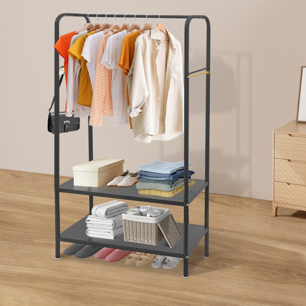 Clothes Rack with Bottom Shelves, Home Clothes Rack, Standing Clothes Rack New