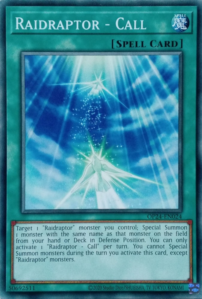 OP24-EN024 RAIDRAPTOR - CALL COMMON 1ST EDITION YuGiOh CARD