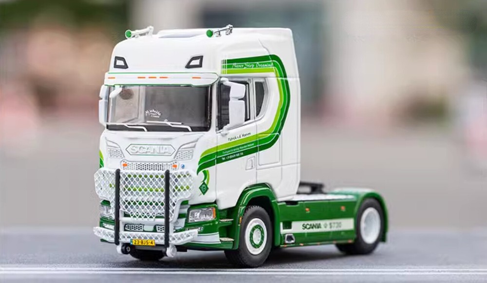 GCD 1:64 Green Scania S730 Tractor Unit Truck Model Diecast Metal Car
