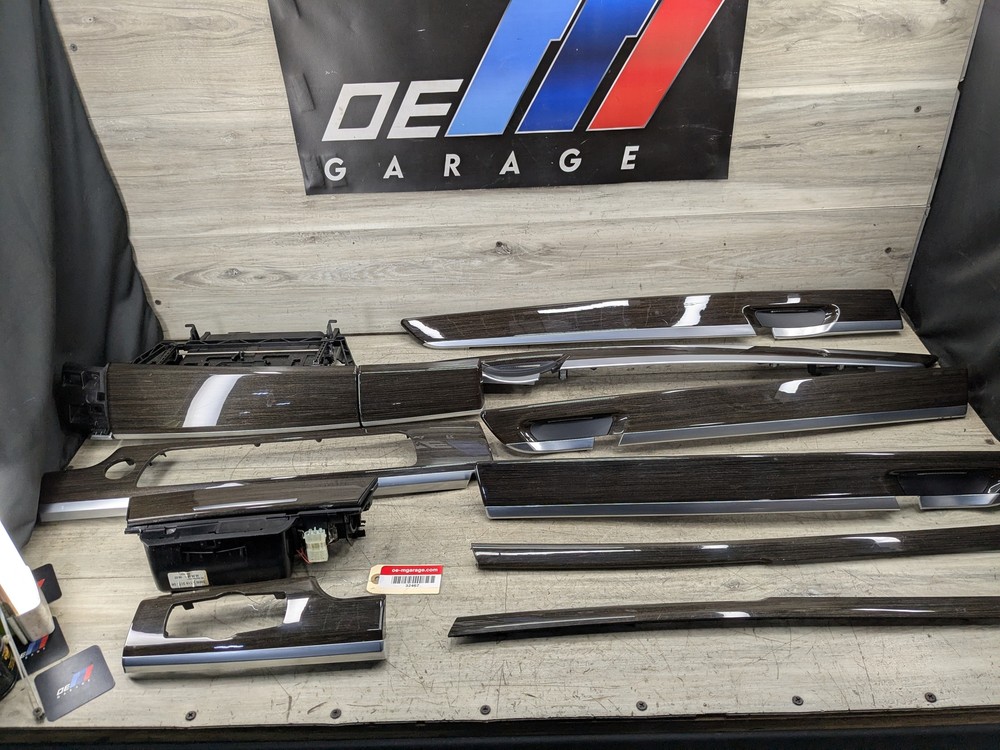 09-12 OEM BMW F02 750 Center Console Dash Door Trims Wood SET