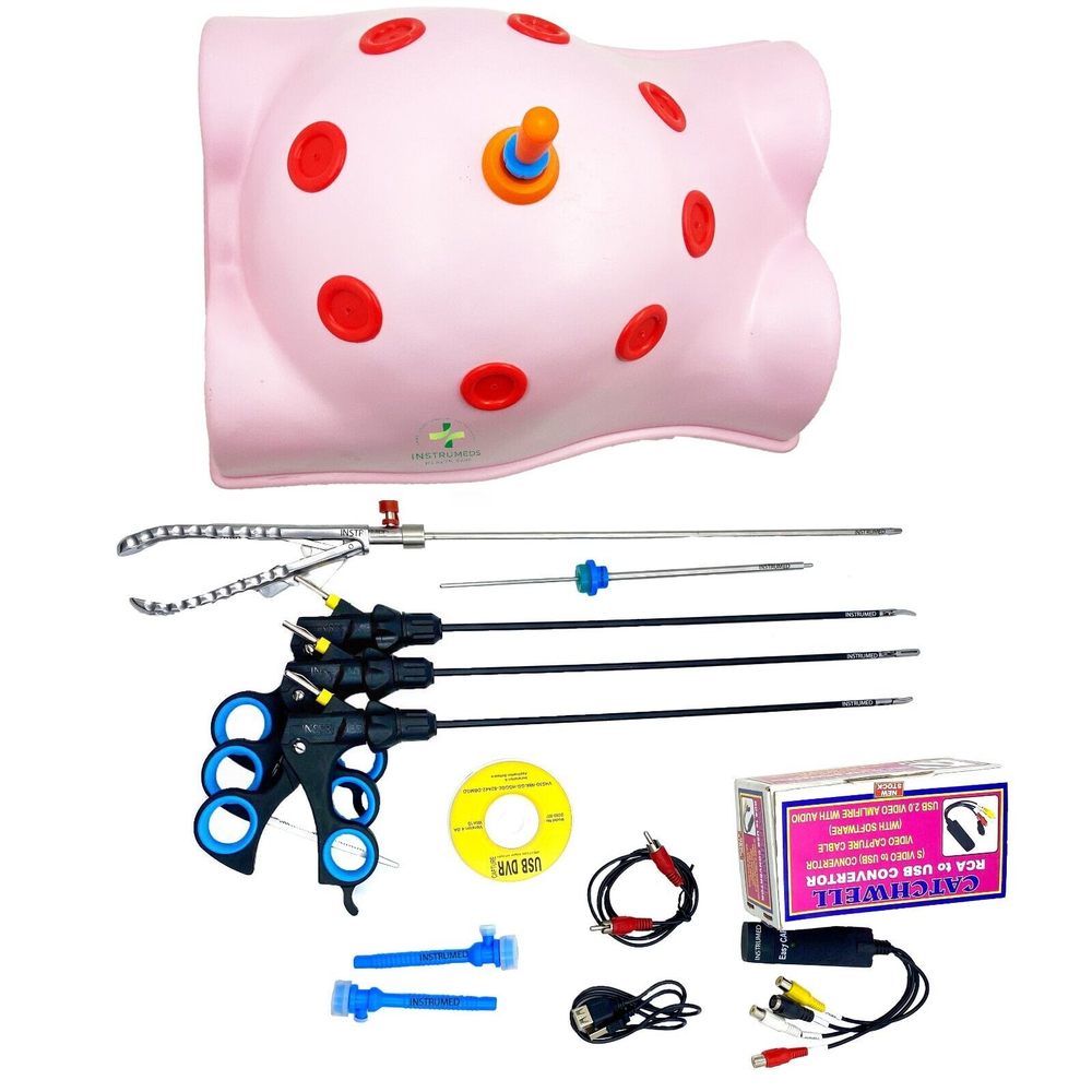 Laparoscopic Endo Trainer Box With Camera Suture Training Instruments Set 5mm