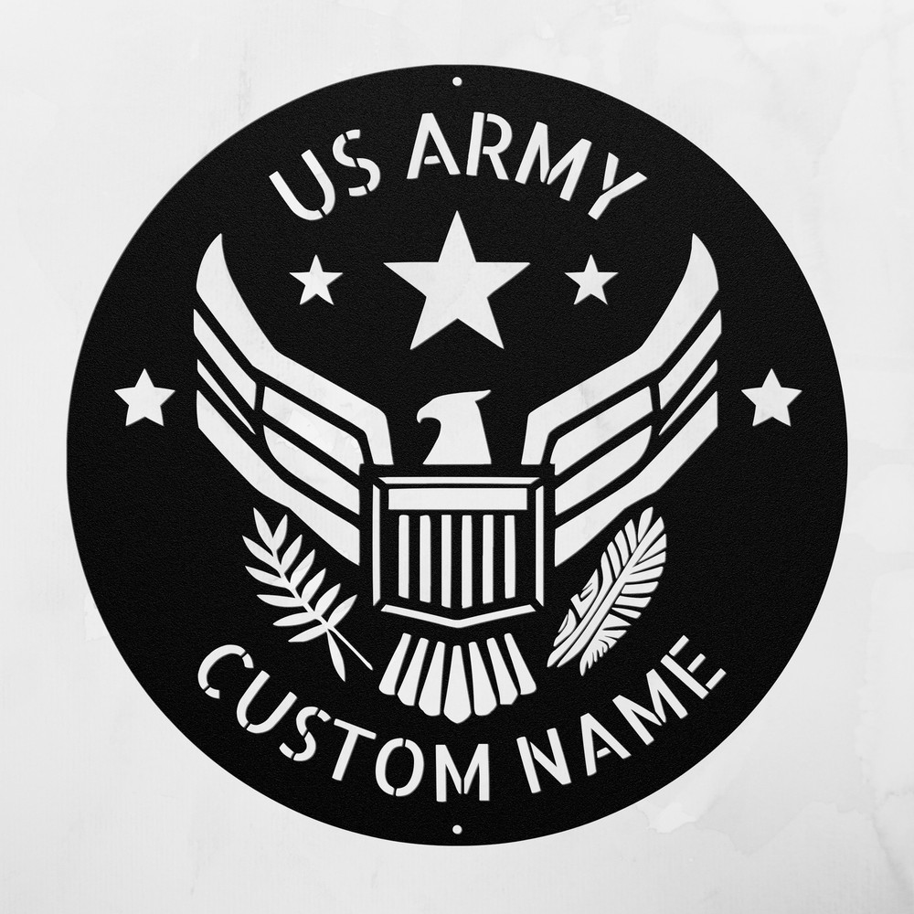 Personalized US Army Metal Sign Custom Name Decor Gift for Veterans and Army Fan
