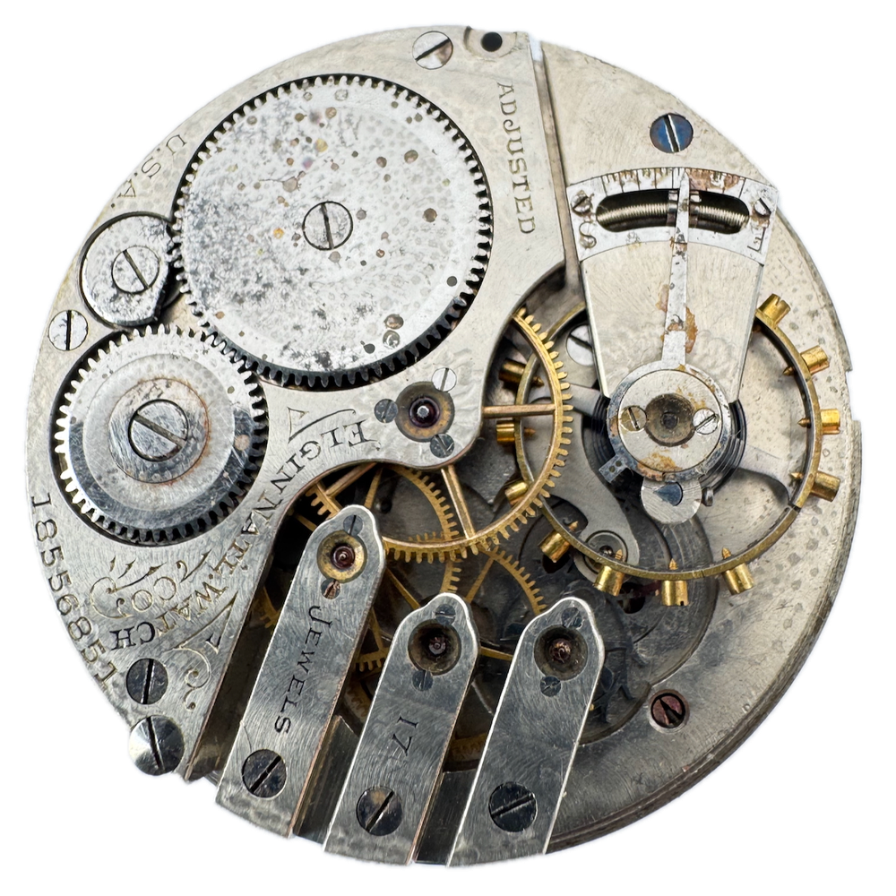 Antique 1915 Elgin 17J Hunter Pocket Watch Movement 16s 381 USA Rusted