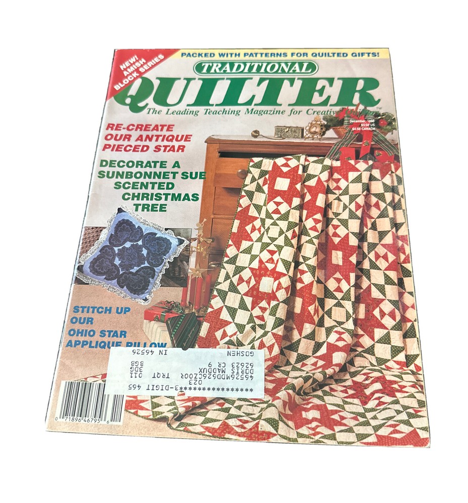 Traditional Quilter December 1990 “Re-Create Our Antique Pieced Star” Vintage