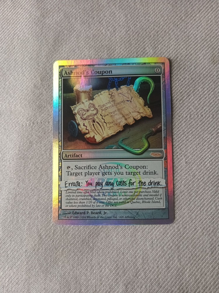 ASHNOD’S COUPON FOIL 2004 DCI-Arena League Promo NM Rare Artifact MTG-image