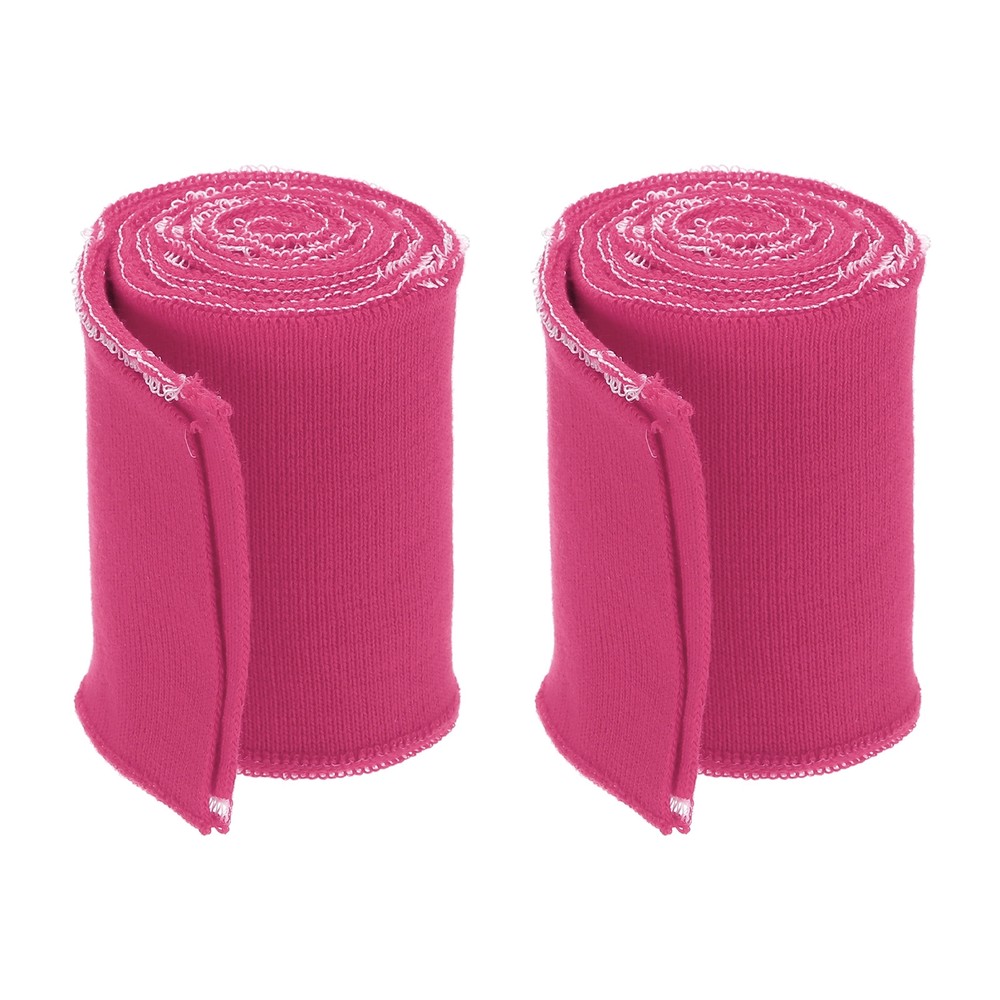 2Pcs 3x2.6ft Rose Red Knit Ribbed Cotton Elastic Cuffs Trim  