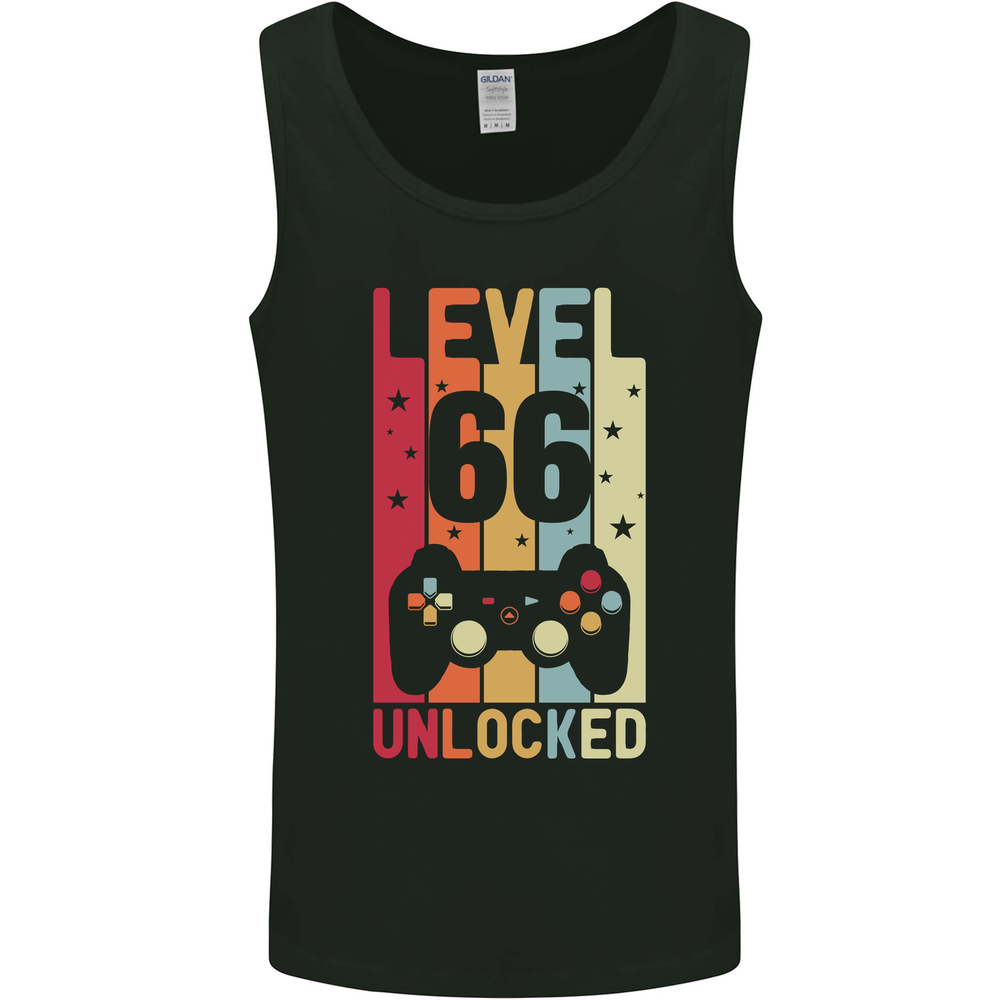 66th Birthday 66 Year Old Level Up Gaming Mens Vest Tank Top