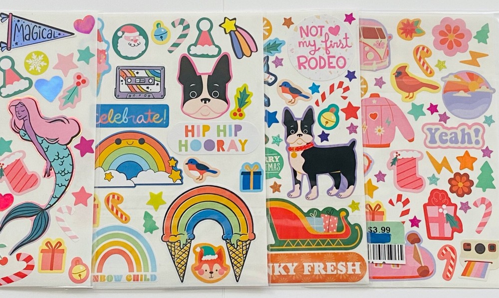 150+ Scrapbooking Stickers Festive Christmas Holiday Holly Jolly Santa Decorate