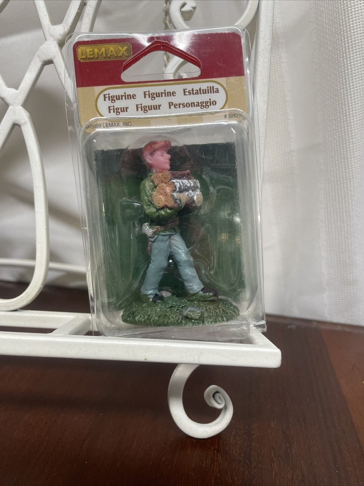 LEMAX Christmas Village Carrying Fire Wood Scene 92028 New In Box