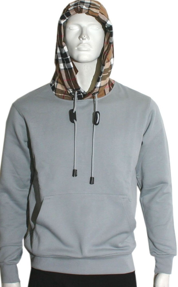 Burberry Hooded Shirt Men's Cotton Hoodie Sweatshirt Size Large