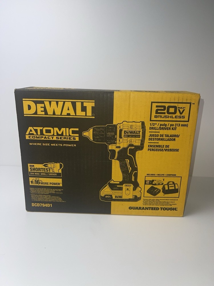 DEWALT DCD794D1 20V Atomic 1/2in Max Brushless Drill Driver Kit