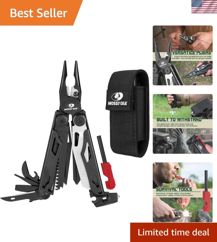 19-in-1 Stainless Steel Compact Multitool for Outdoor Adventures & Emergencies