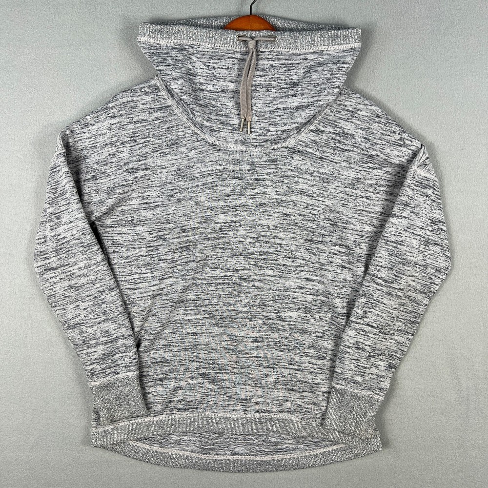 Athleta Blissful Cowl Neck Pullover Sweatshirt Gray Long Sleeve Lounge Top Small