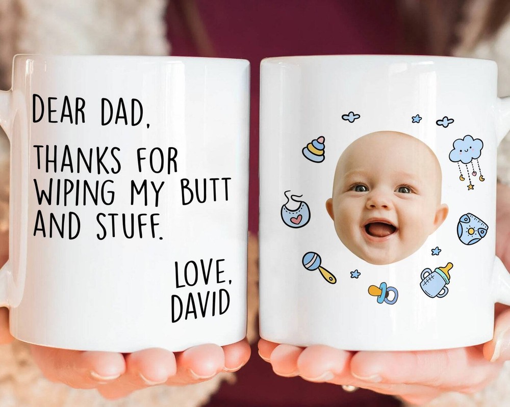 Custom Baby Face Photo Mug Dad Mug Dad Gifts Fathers Day Gift New Dad Mug Mug Wi