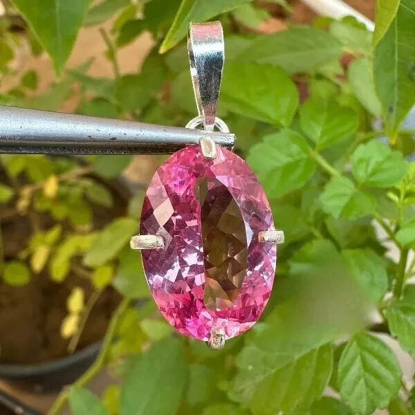 Certified 30.50 CT Natural Padparadscha Sapphire Gems 925 Solid Silver Pendant