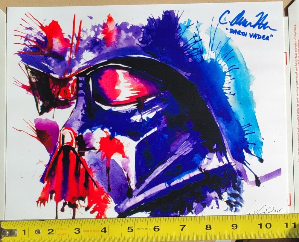 Comic Con 2015 Print Darth Vader Watercolor Signed Levi Craig (NO Frame)