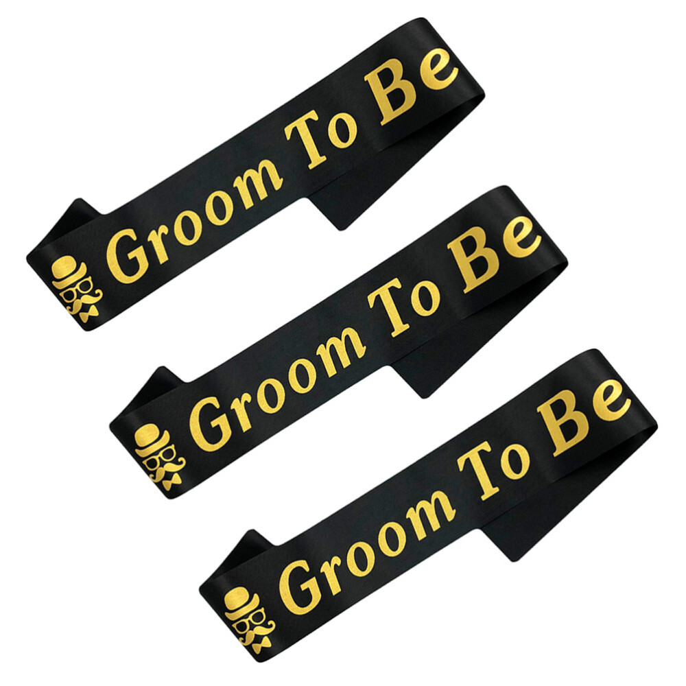 3 Pcs Wedding Party Sashes Bride Bridal Supplies Belt Bridge for Men Men's but