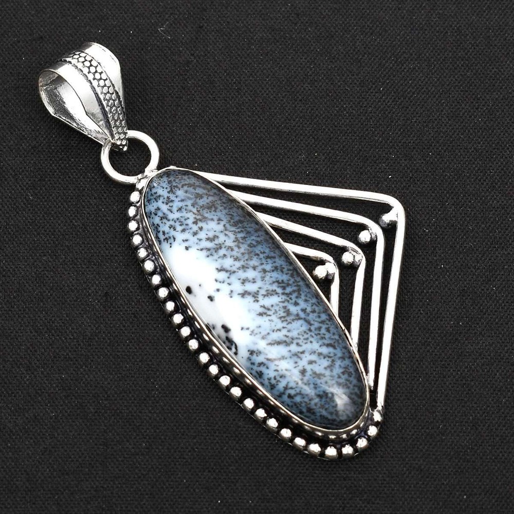 Dendrite Opal Gemstone Ethnic Handmade Pendant Jewelry Gift 2.48