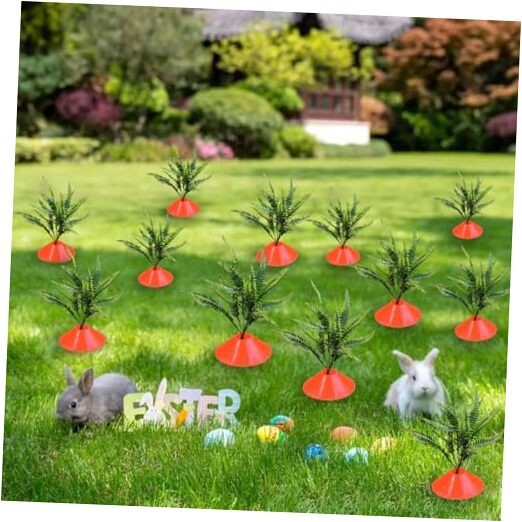 Easter Yard Carrot Patch DIY Artificial Fake Carrots Decor 11-Piece Set
