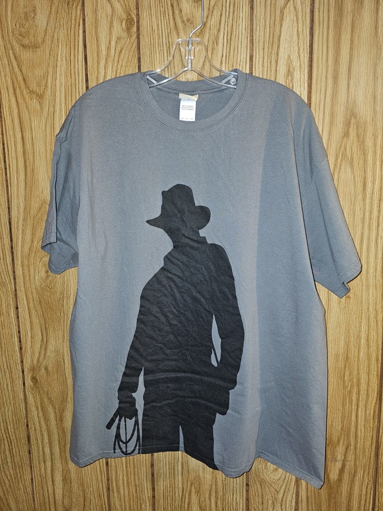 Indiana Jones Archaeology Exhibition Rare Vintage 2XL XXL Mens Gray T-Shirt