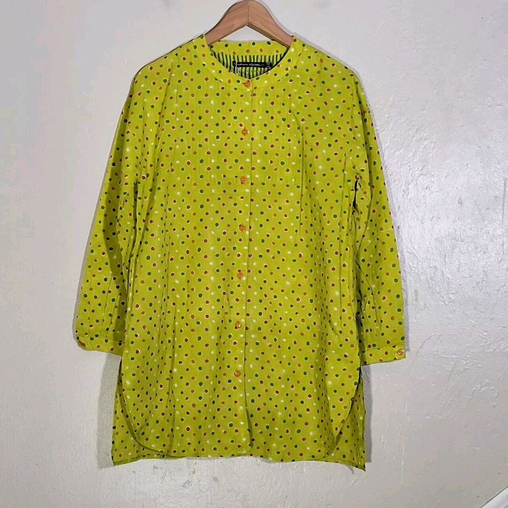 Gudrun Sjoden Green Button-Down Blouse