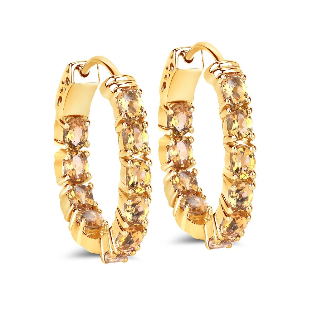 3.20 Carat Genuine Citrine Sterling Silver Stud Earrings