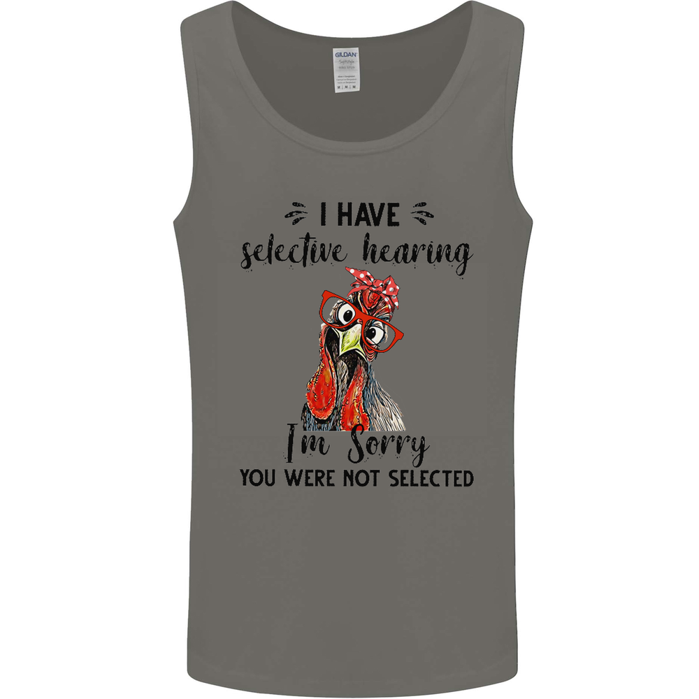 I Have Selective Hearing Sarcasm Slogan Mens Vest Tank Top