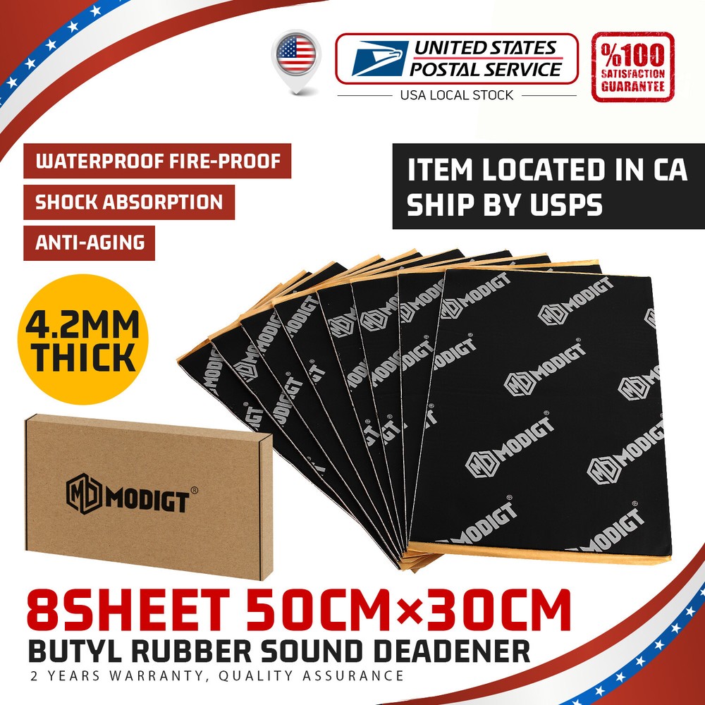 165mil Car Trunk Butyl Rubber Heat Insulation Automotive Sound Deadener Mat US