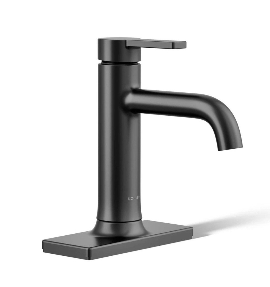 Kohler Venza Single Hole Matte Black Bathroom Sink Faucet K-28126-4-BL