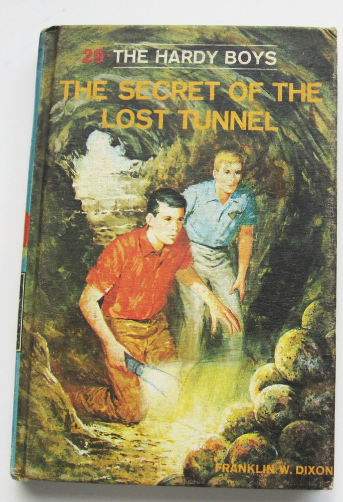 Hardy Boys Secret Of The Lost Tunnel Hardcover Book #29 1976 Print White Multi