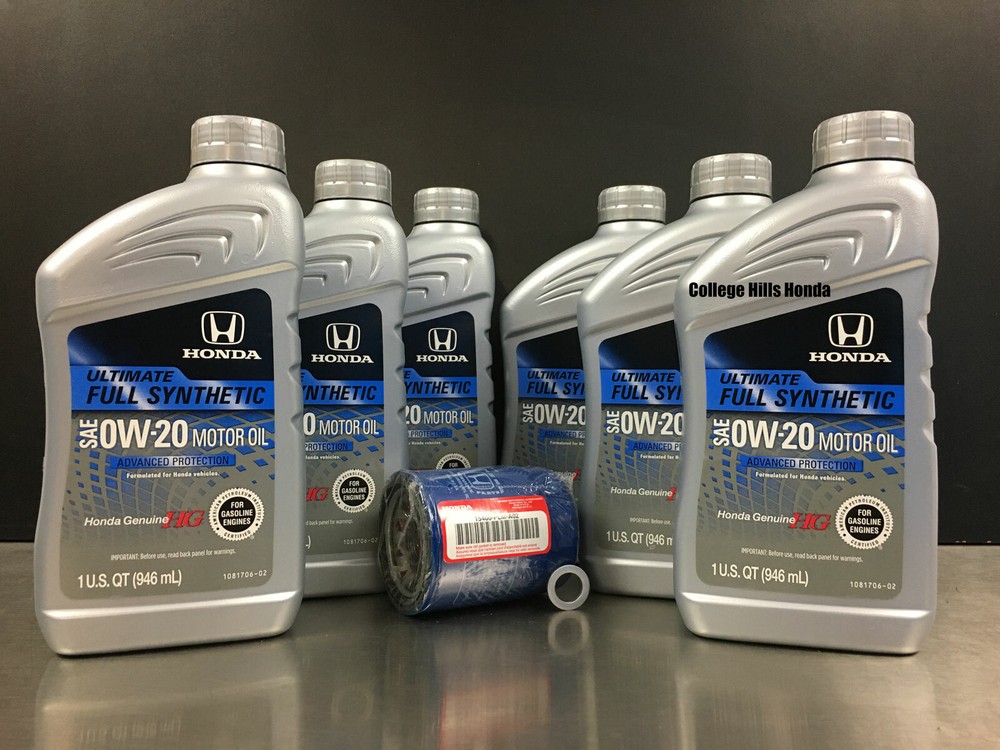 6QT Genuine Honda 0W-20 Full Synthetic Oil Change Kit w/A02 Filter and Washer