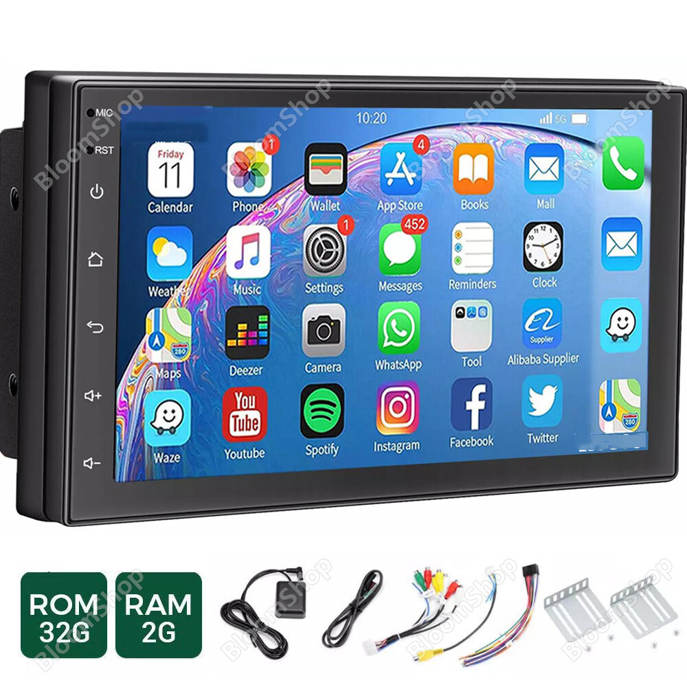 7-inch Double Din Car Stereo with Touch Screen Apple CarPlay Android 13 Auto Bluetooth In-Dash Receiver