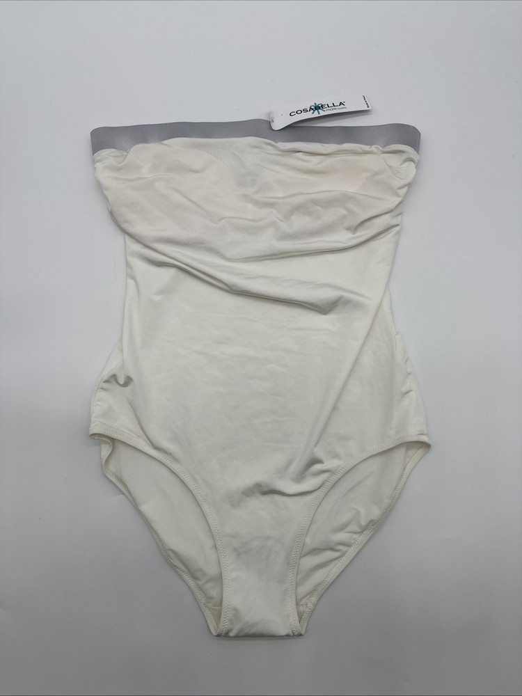 Cosabella  Mare Tuxed222M Women White M Tuxedo One Pcs Swim NWT In Italy.#34478