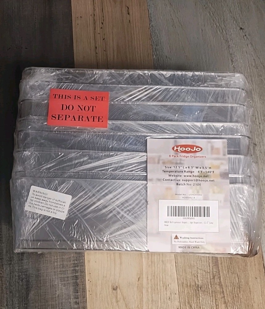 Refrigerator Organizer Bins - 8Pcs Clear Plastic Bins for Fridge, Freezer, Kitch