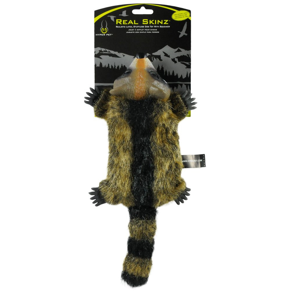 Real Skinz Raccoon Plush Dog Toy