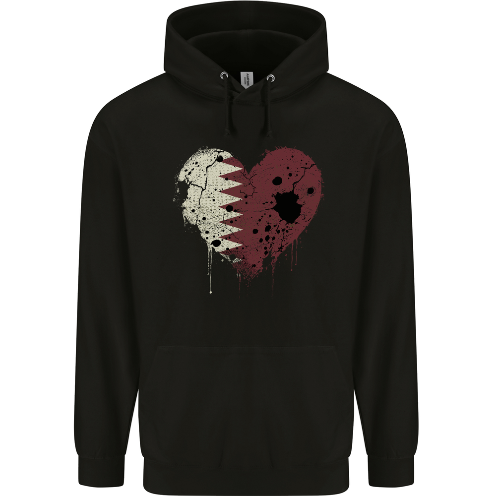 Love Qatar Flag Qatari Day Football Mens 80% Cotton Hoodie