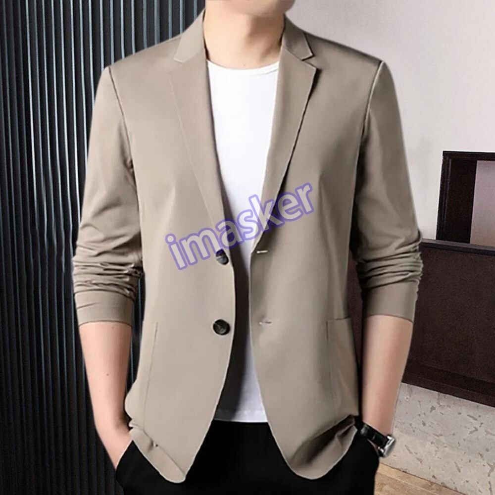 Men's Blazer Lightweight Regular Fit Sport Coat Single Casual Button Suit Jacket