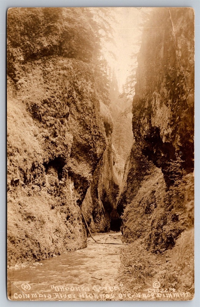 Vintage c1930 Oneonka Gorge Columbia River Highway Oregon RPPC Postcard H12