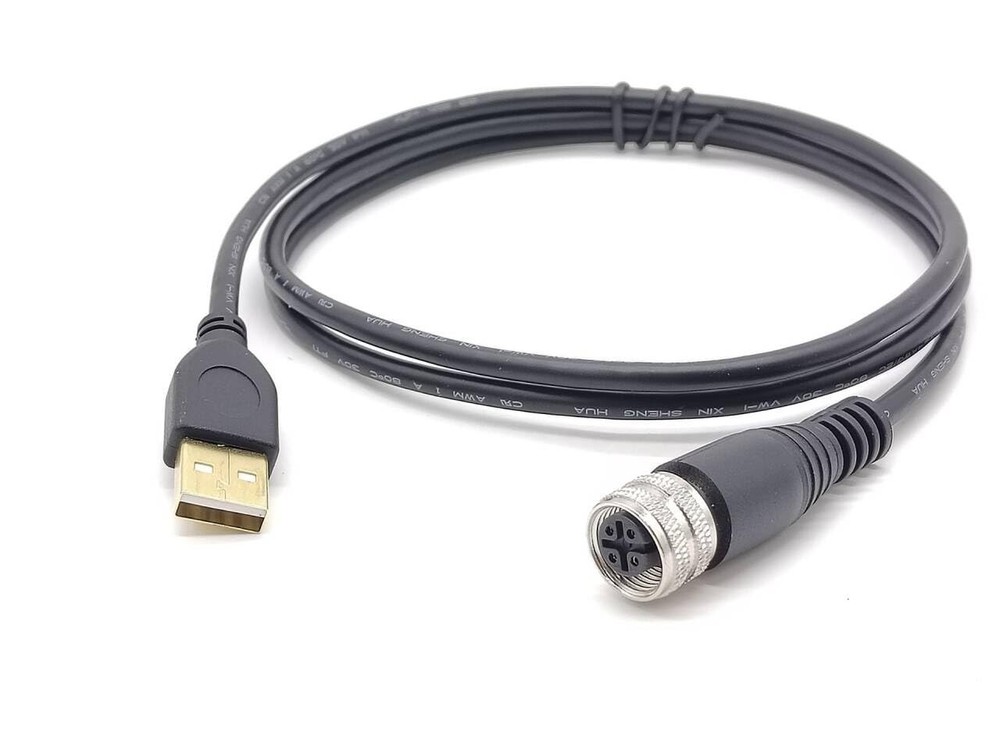 M12 4Pin A Code Female to USB 2.0 A Male Cable UL2725 28AWG