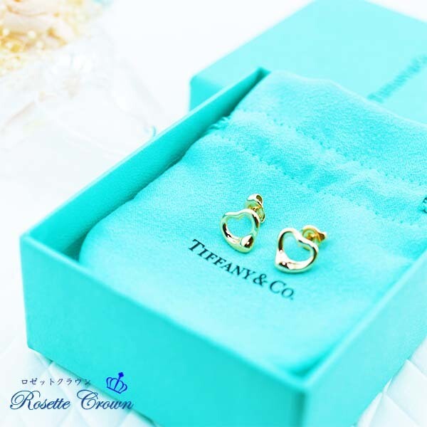 Tiffany Open heart earrings K18