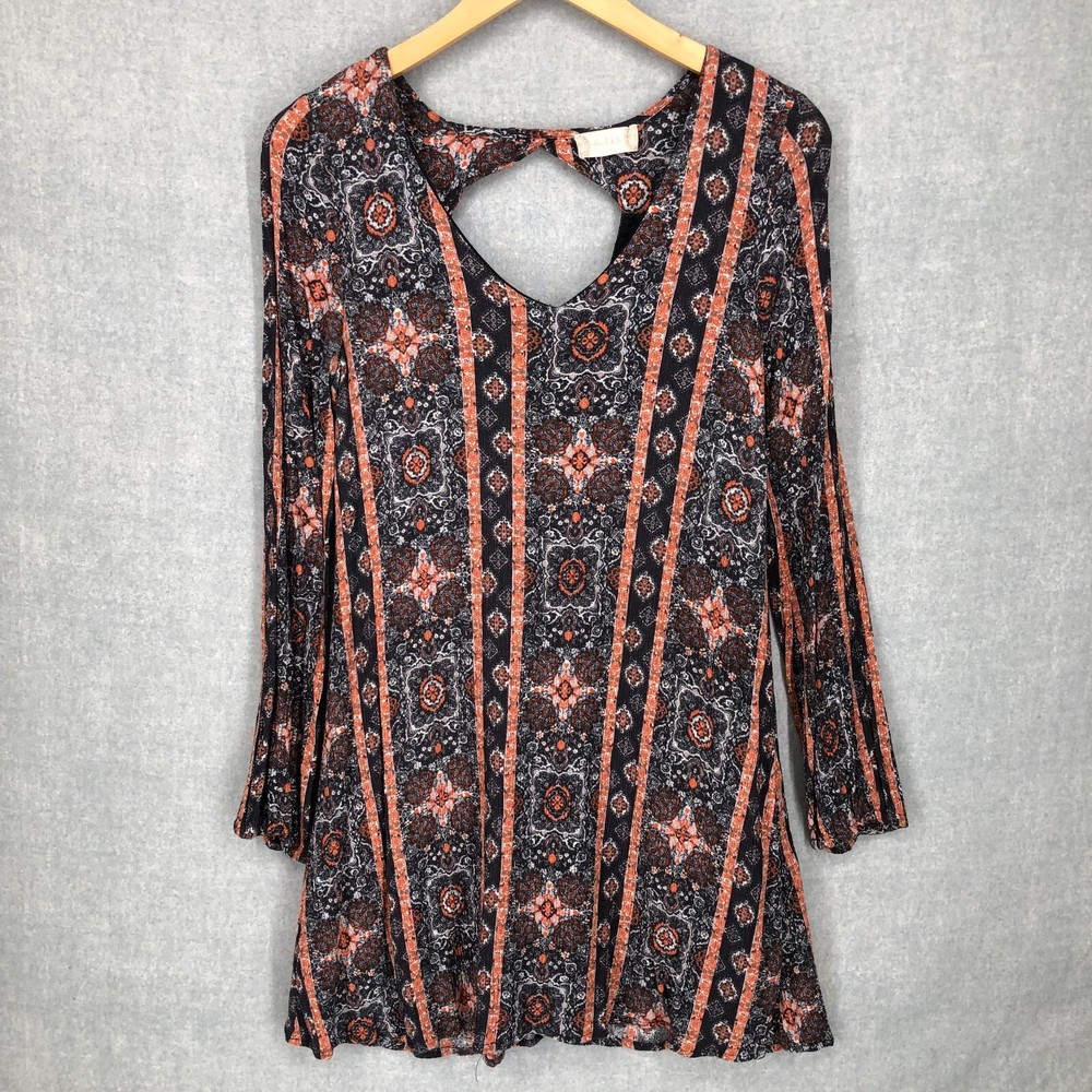 Altar'd State Dress Womens Small Geometric Bohemian Swing Shift Relaxed Rayon