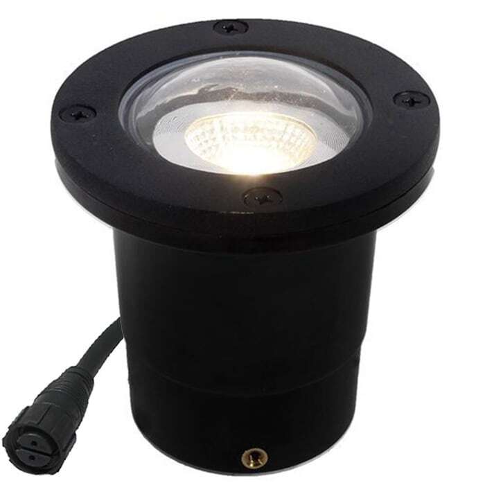 12V Composite In Ground Well Light w/ Open Face Brass Cover