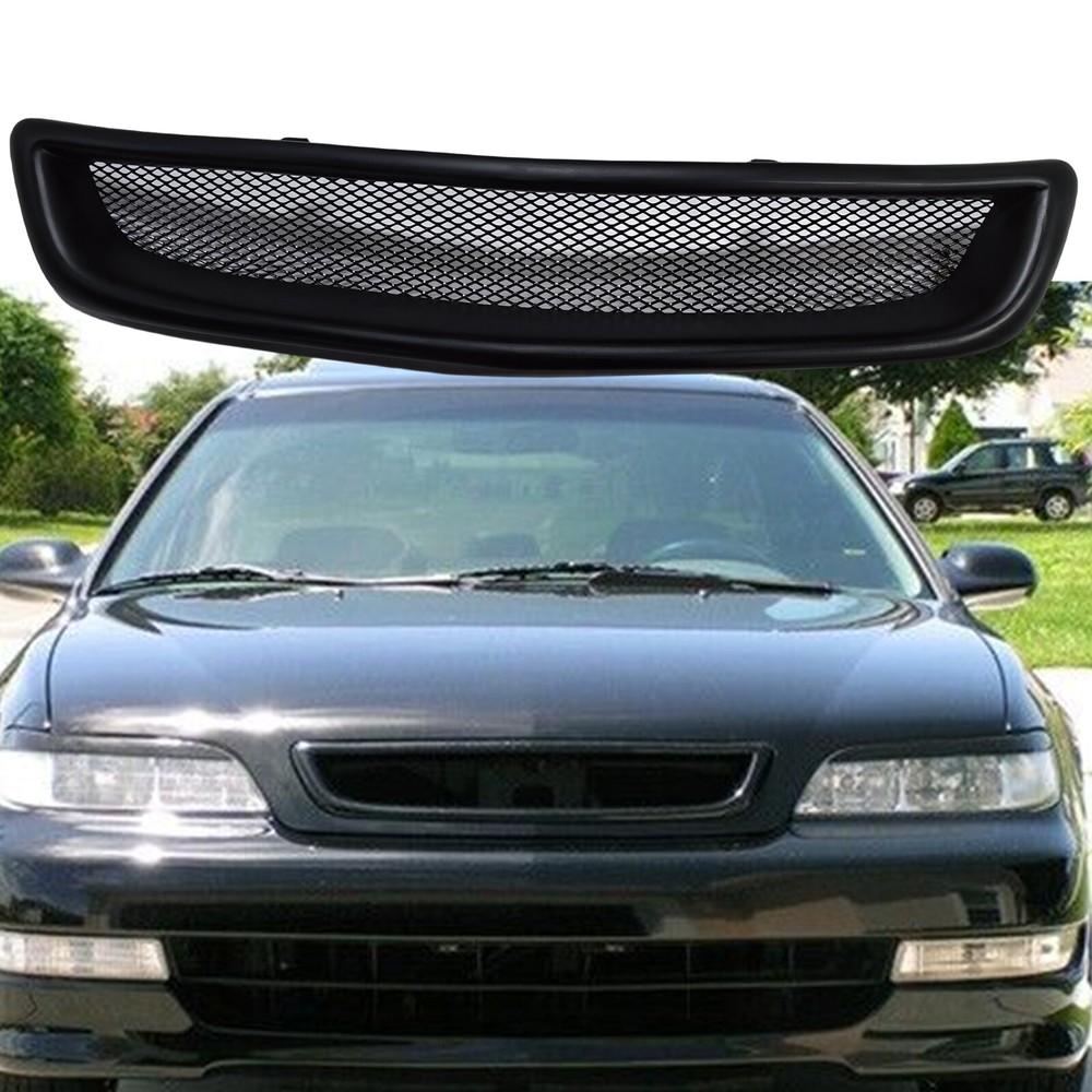 Car Front Bumper Hood Grille Grill Mesh Cover For Acura CL 1997-1999 Matte Black